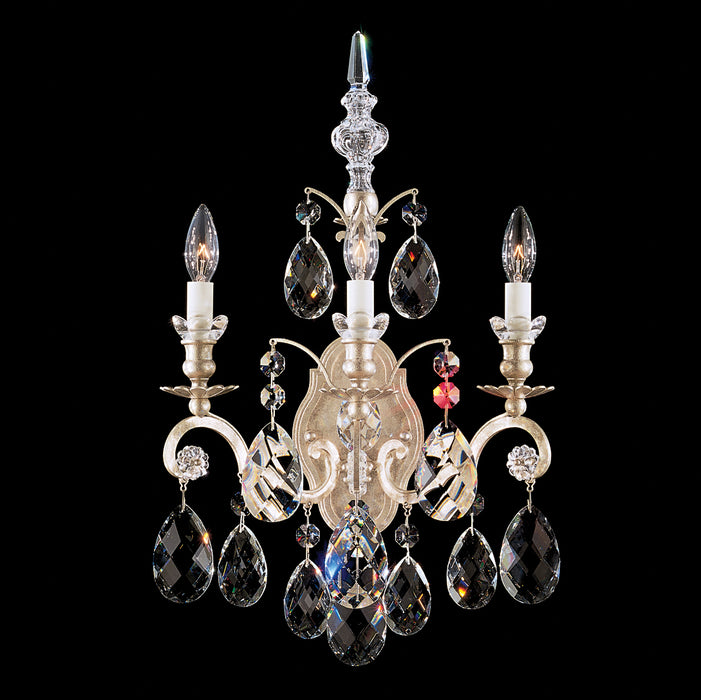 Schonbek 3762-48 Three Light Wall Sconce, Antique Silver