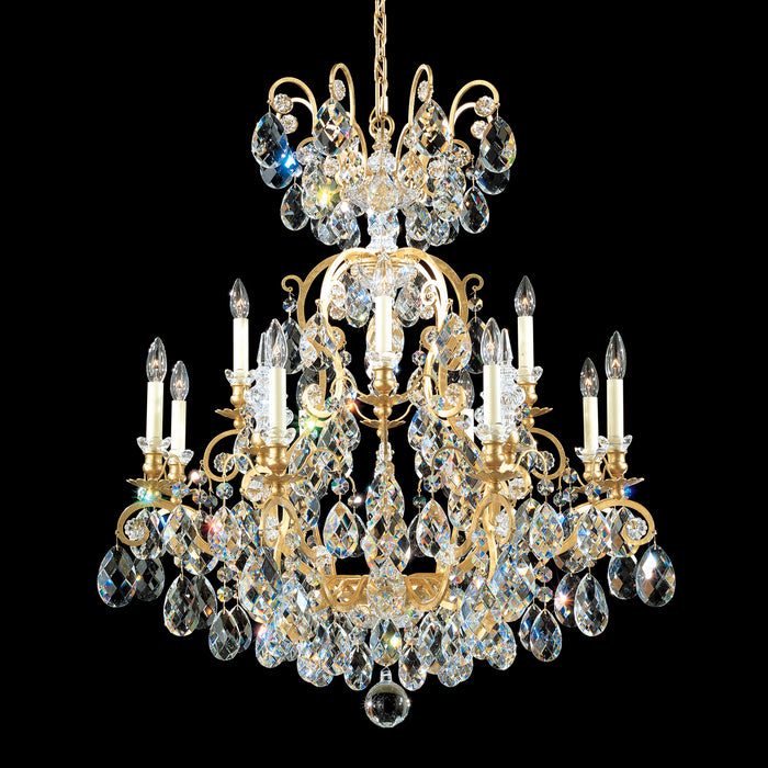 Schonbek 3772-22 13 Light Chandelier, Heirloom Gold