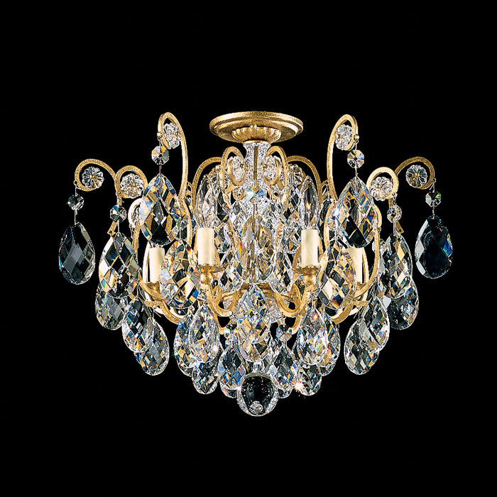 Schonbek 3784-22 Six Light Semi-Flush Mount, Heirloom Gold