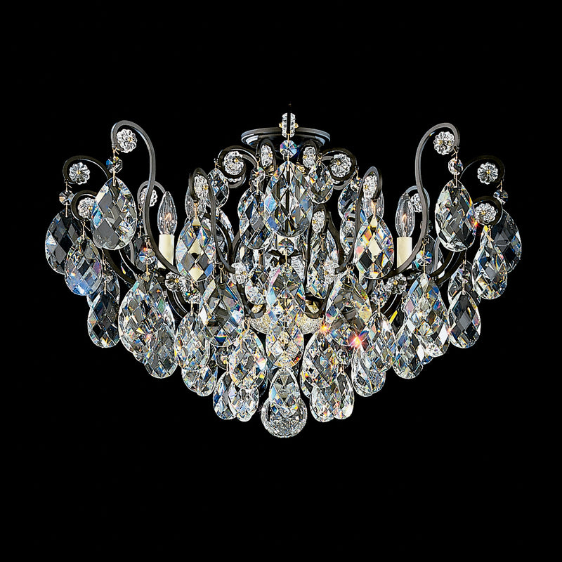 Schonbek 3785-51 Eight Light Semi-Flush Mount, Black