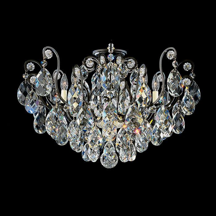 Schonbek 3785-51 Eight Light Semi-Flush Mount, Black