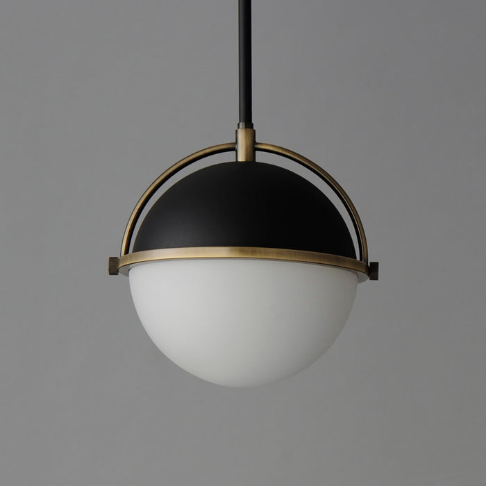 Maxim 12411SWBKWBR One Light Pendant, Black/Weathered Brass