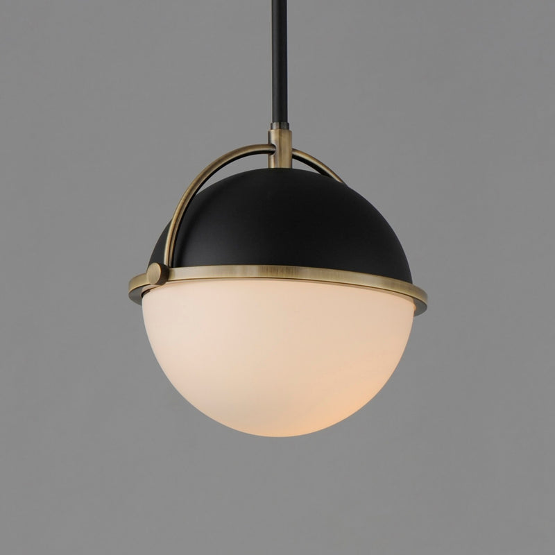Maxim 12411SWBKWBR One Light Pendant, Black/Weathered Brass