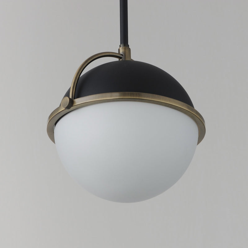 Maxim 12411SWBKWBR One Light Pendant, Black/Weathered Brass