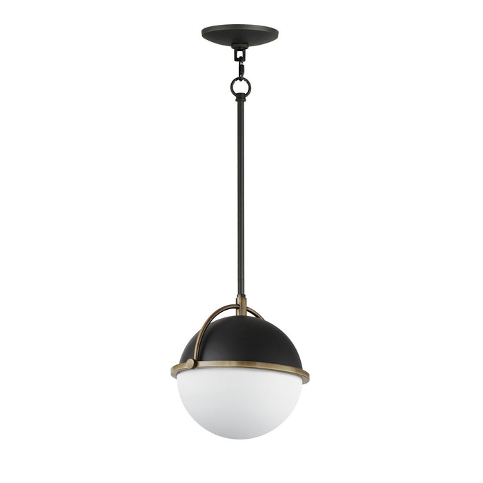 Maxim 12411SWBKWBR One Light Pendant, Black/Weathered Brass