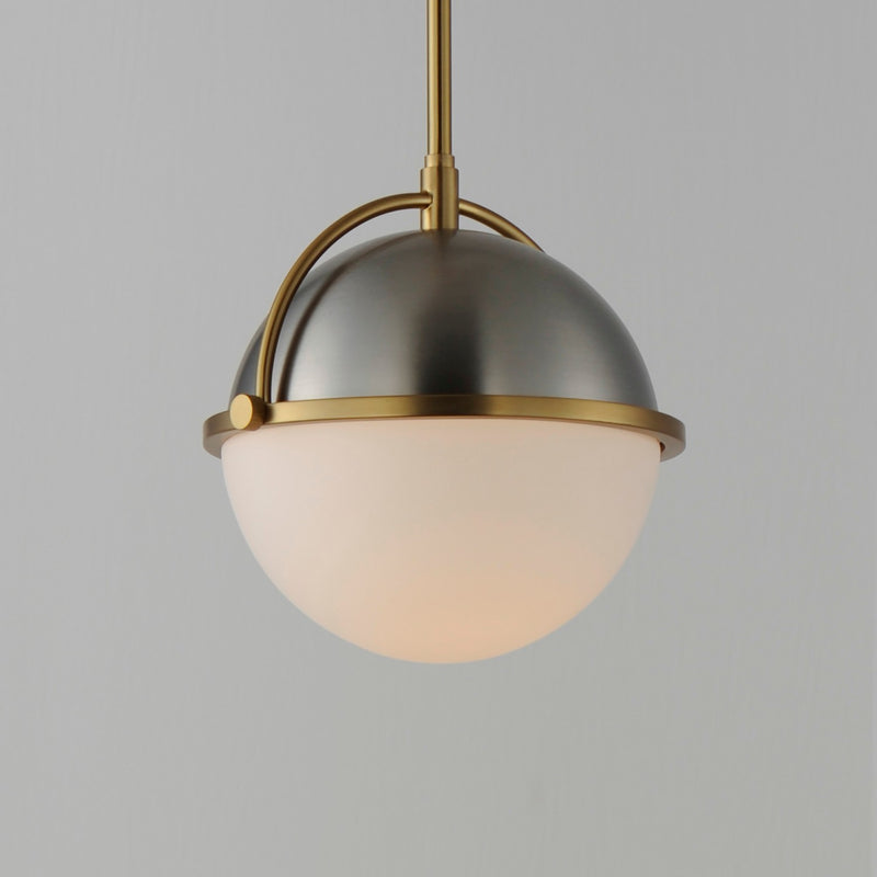 Maxim 12411SWSNSBR One Light Pendant, Satin Nickel / Satin Brass