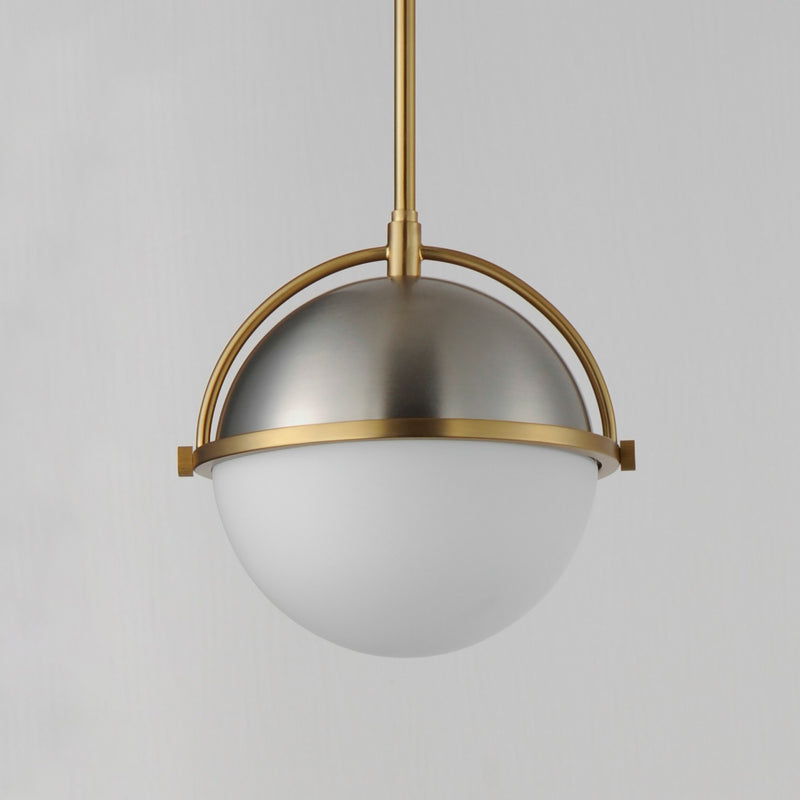 Maxim 12411SWSNSBR One Light Pendant, Satin Nickel / Satin Brass