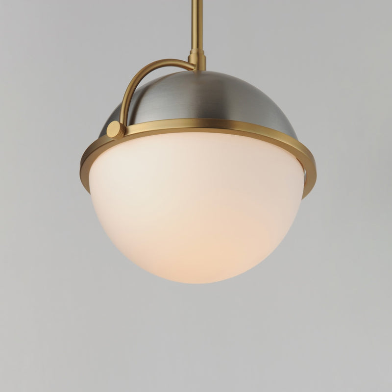 Maxim 12411SWSNSBR One Light Pendant, Satin Nickel / Satin Brass