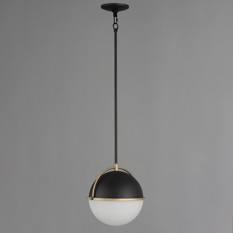 Maxim 12412SWBKWBR One Light Pendant, Black/Weathered Brass