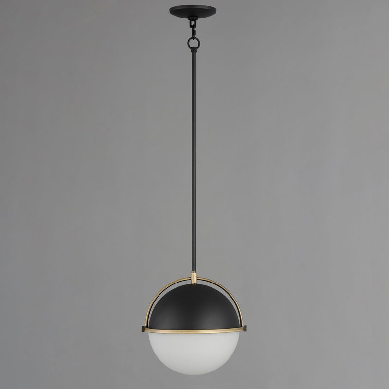 Maxim 12412SWBKWBR One Light Pendant, Black/Weathered Brass