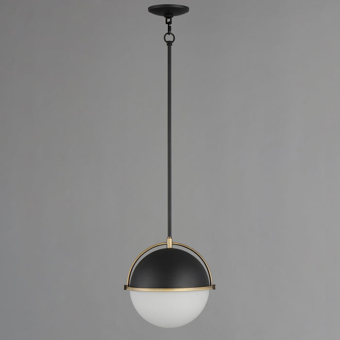Maxim 12412SWBKWBR One Light Pendant, Black/Weathered Brass