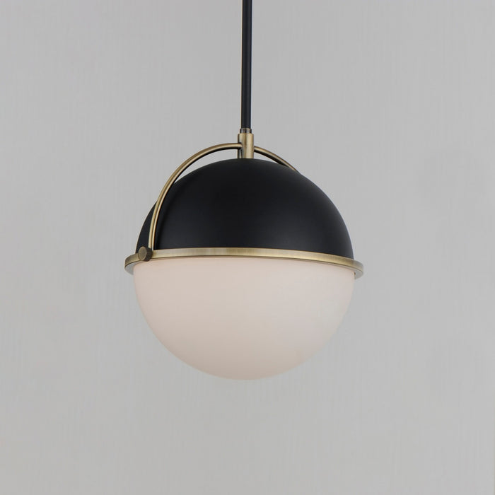 Maxim 12412SWBKWBR One Light Pendant, Black/Weathered Brass
