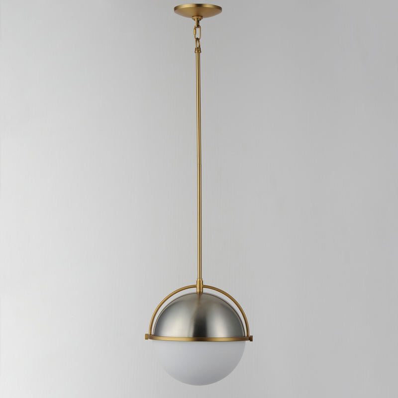 Maxim 12412SWSNSBR One Light Pendant, Satin Nickel / Satin Brass