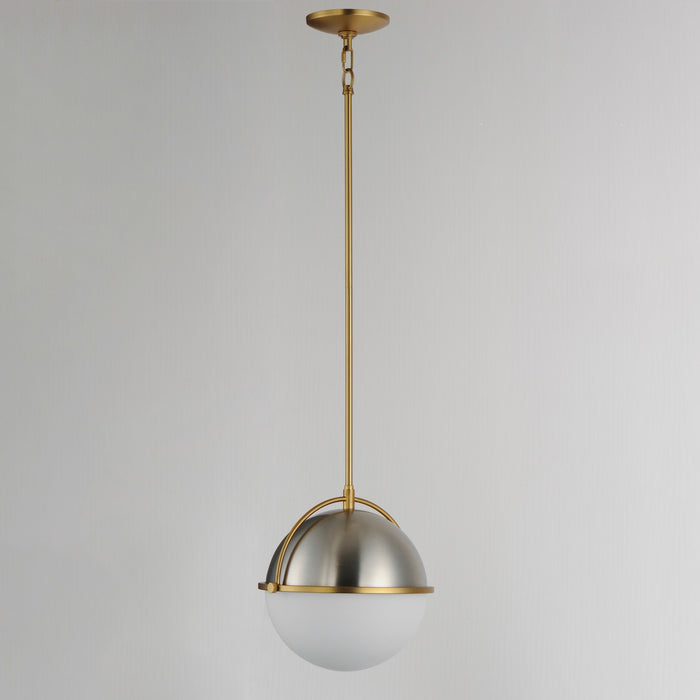 Maxim 12412SWSNSBR One Light Pendant, Satin Nickel / Satin Brass