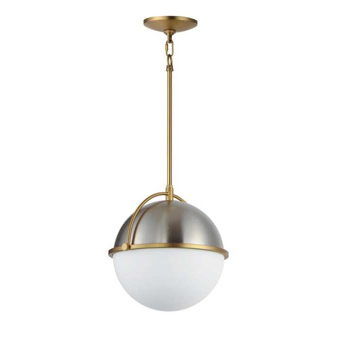 Maxim 12412SWSNSBR One Light Pendant, Satin Nickel / Satin Brass