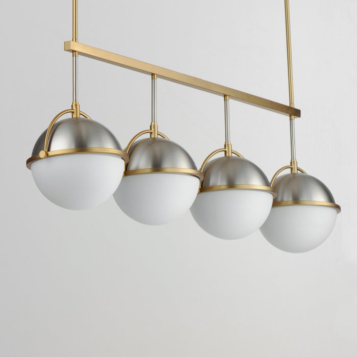 Maxim 12414SWSNSBR Four Light Linear Pendant, Satin Nickel / Satin Brass