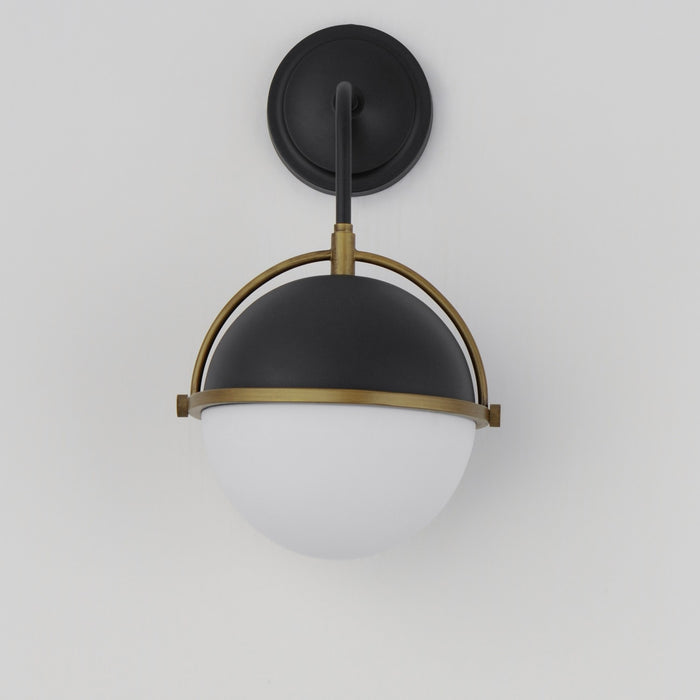 Maxim 12416SWBKWBR One Light Outdoor Wall Sconce, Black/Weathered Brass