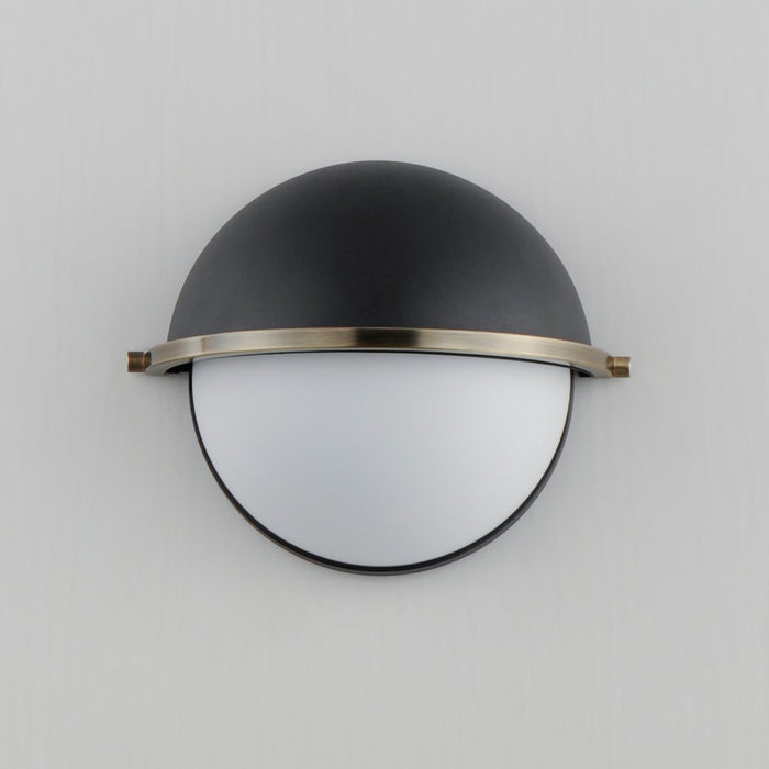 Maxim 12418SWBKWBR One Light Wall Sconce, Black/Weathered Brass