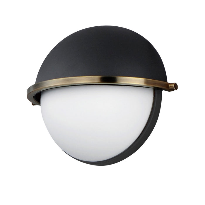 Maxim 12418SWBKWBR One Light Wall Sconce, Black/Weathered Brass