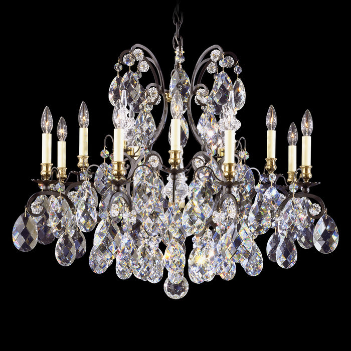 Schonbek 3790-51 13 Light Chandelier, Black