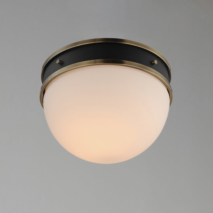 Maxim 12419SWBKWBR One Light Flush Mount, Black/Weathered Brass