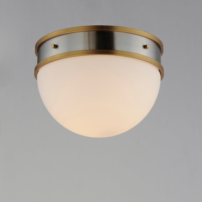 Maxim 12419SWSNSBR One Light Flush Mount, Satin Nickel / Satin Brass