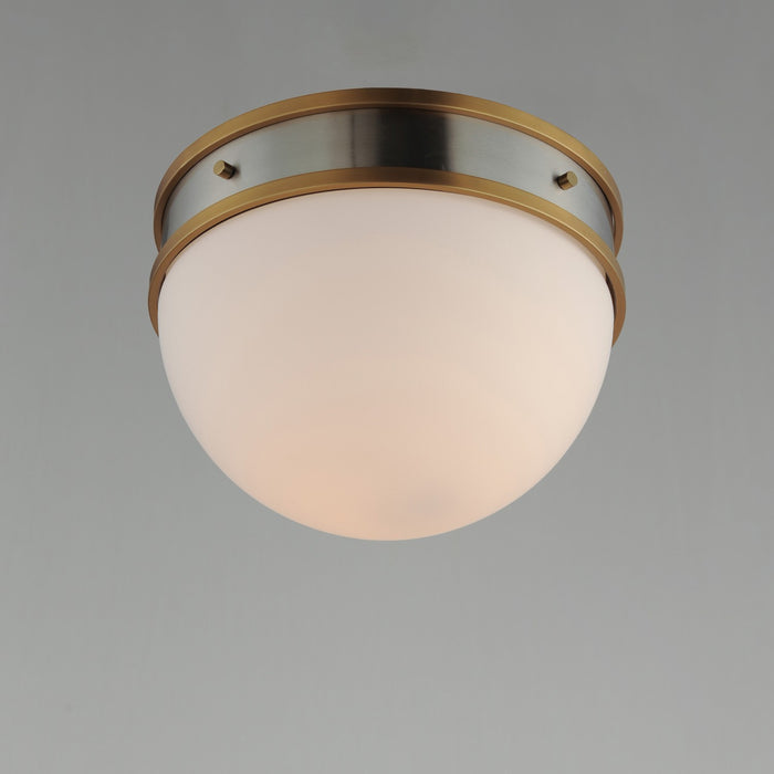 Maxim 12419SWSNSBR One Light Flush Mount, Satin Nickel / Satin Brass