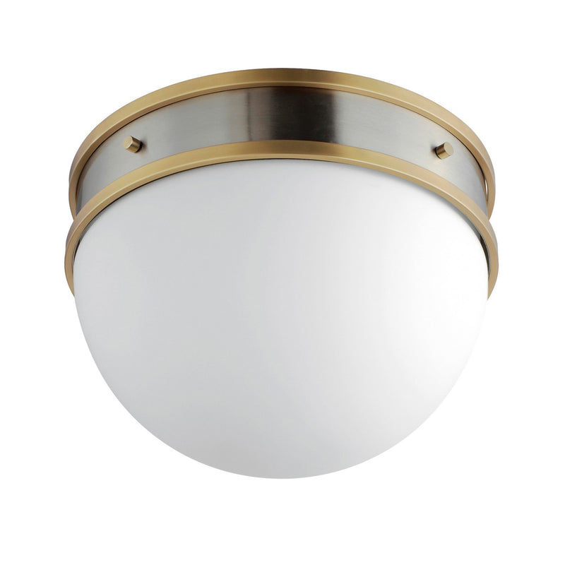 Maxim 12419SWSNSBR One Light Flush Mount, Satin Nickel / Satin Brass