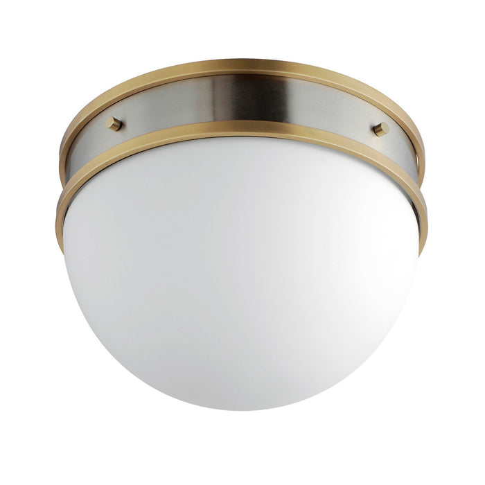 Maxim 12419SWSNSBR One Light Flush Mount, Satin Nickel / Satin Brass