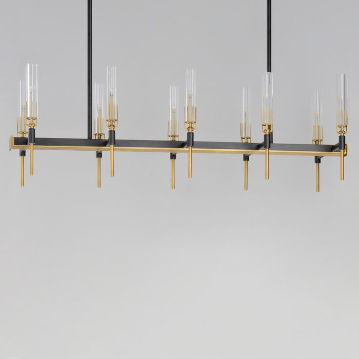 Maxim 16127CLBKAB LED Linear Chandelier, Black / Antique Brass