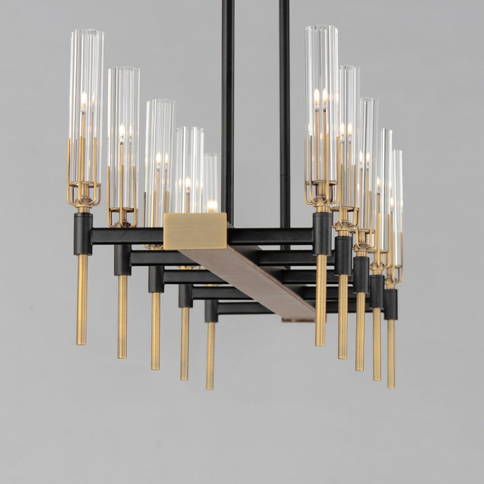 Maxim 16127CLBKAB LED Linear Chandelier, Black / Antique Brass