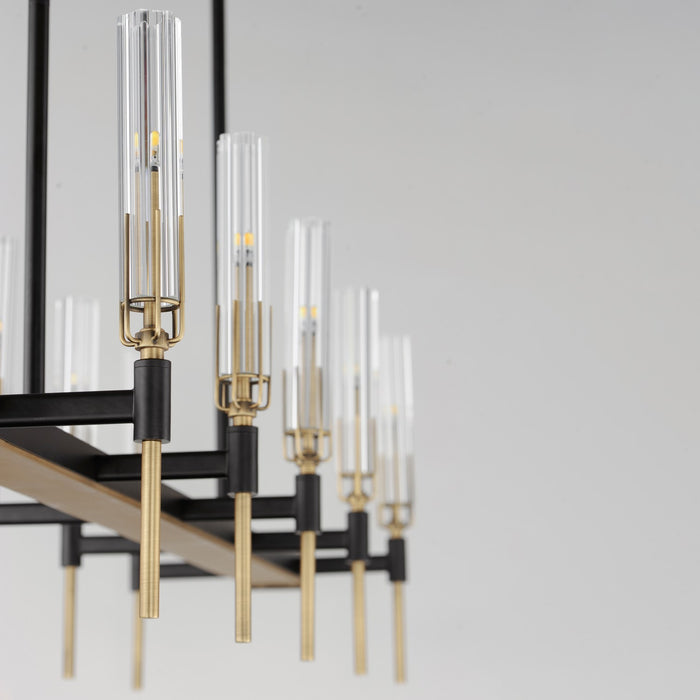 Maxim 16127CLBKAB LED Linear Chandelier, Black / Antique Brass
