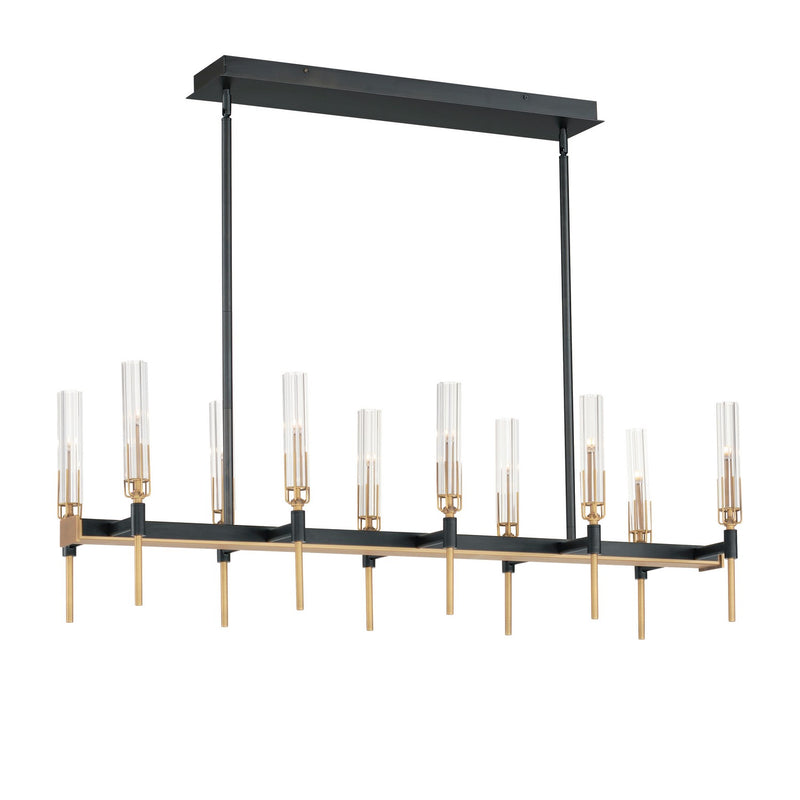 Maxim 16127CLBKAB LED Linear Chandelier, Black / Antique Brass