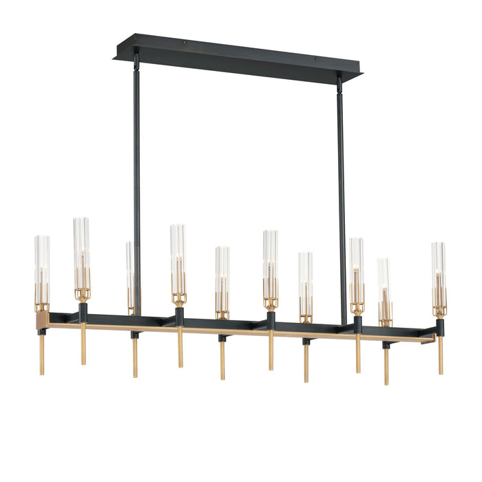 Maxim 16127CLBKAB LED Linear Chandelier, Black / Antique Brass