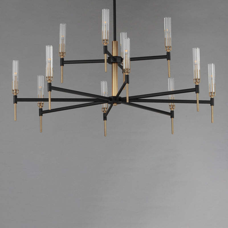 Maxim 16129CLBKAB LED Chandelier, Black / Antique Brass