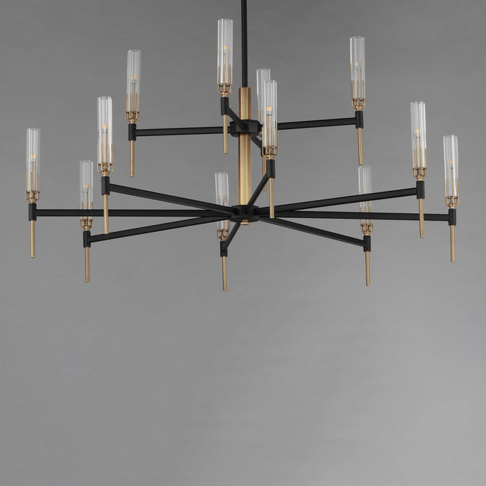 Maxim 16129CLBKAB LED Chandelier, Black / Antique Brass