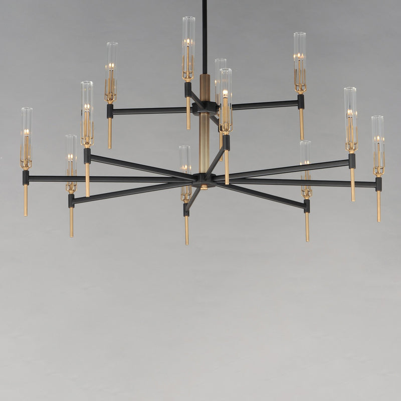 Maxim 16129CLBKAB LED Chandelier, Black / Antique Brass