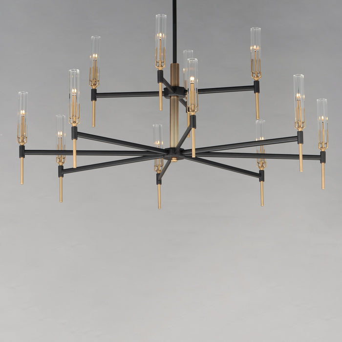 Maxim 16129CLBKAB LED Chandelier, Black / Antique Brass