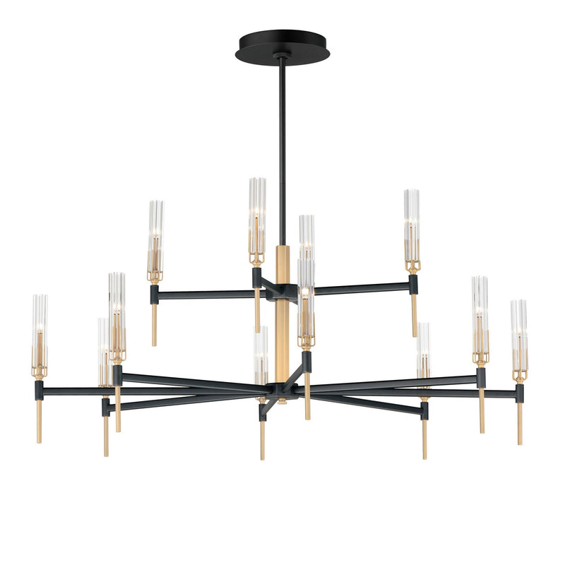 Maxim 16129CLBKAB LED Chandelier, Black / Antique Brass