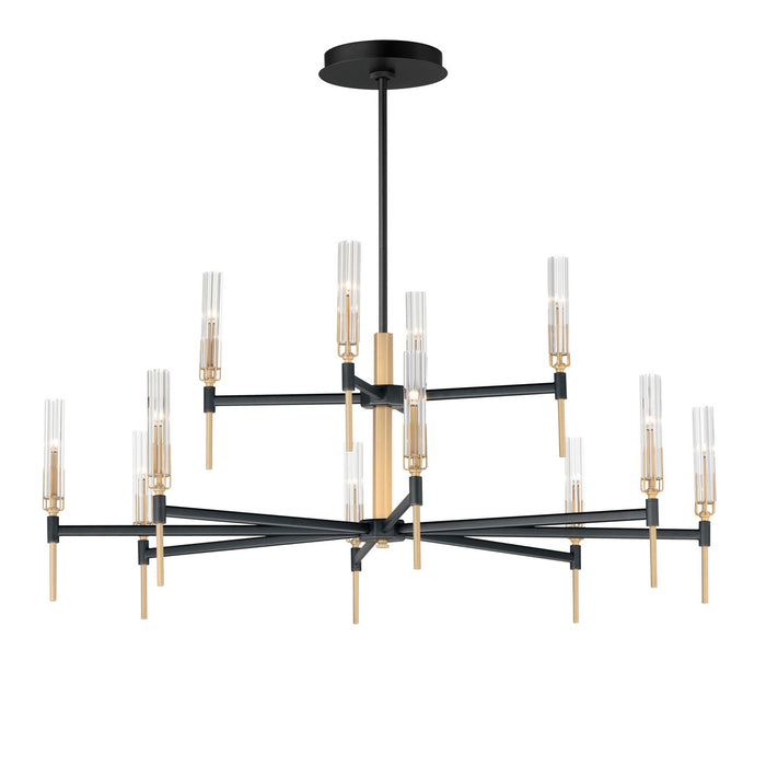 Maxim 16129CLBKAB LED Chandelier, Black / Antique Brass