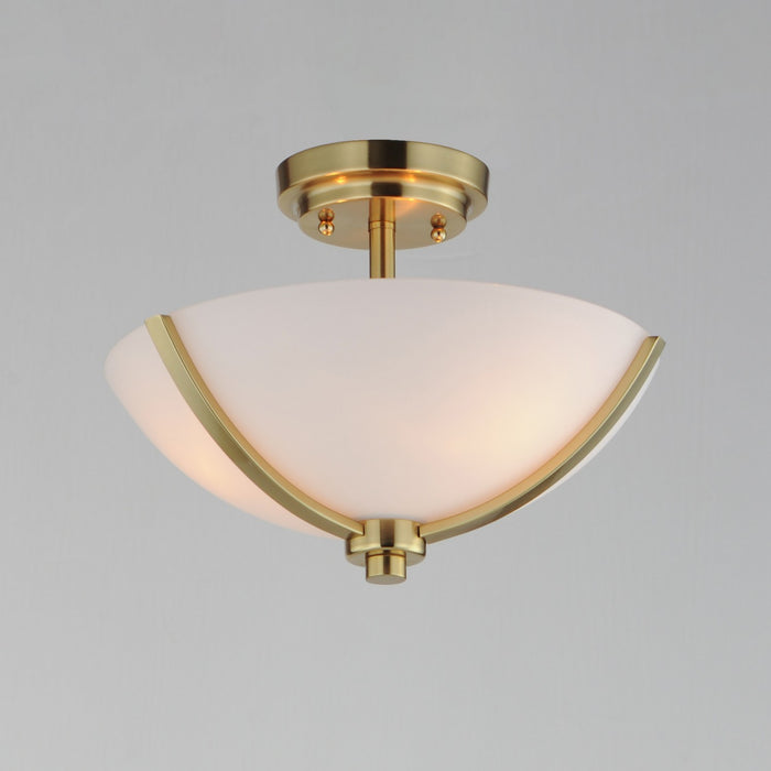 Maxim 20031SWSBR Three Light Semi Flush Mount, Satin Brass