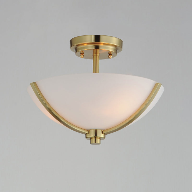 Maxim 20031SWSBR Three Light Semi Flush Mount, Satin Brass