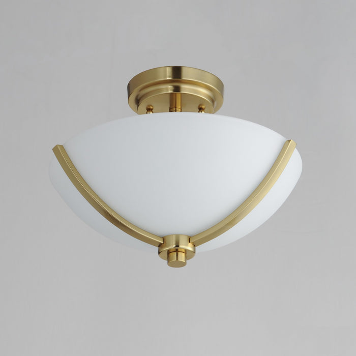 Maxim 20031SWSBR Three Light Semi Flush Mount, Satin Brass
