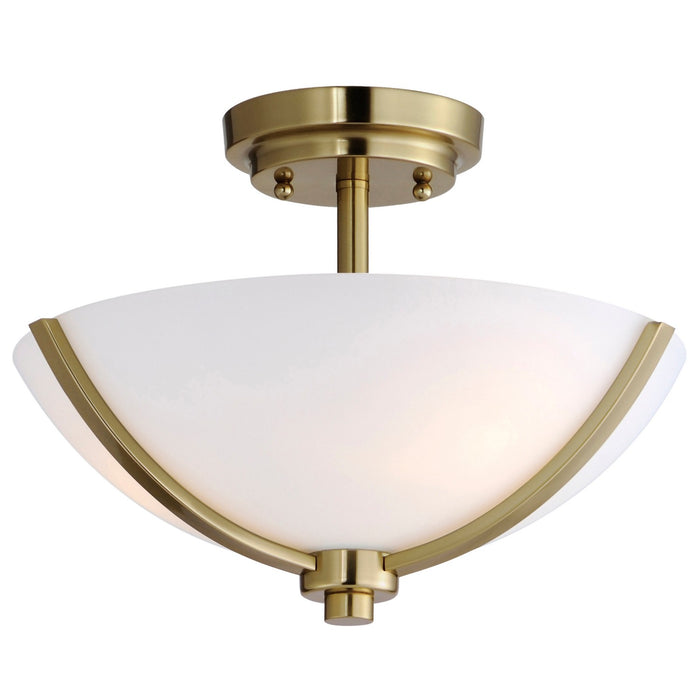 Maxim 20031SWSBR Three Light Semi Flush Mount, Satin Brass