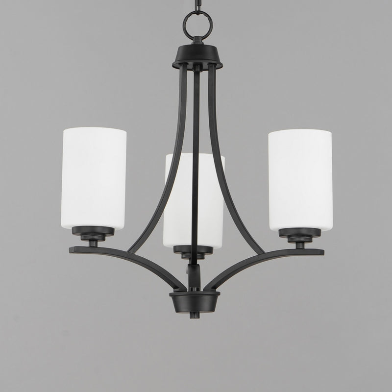 Maxim 20033SWBK Three Light Chandelier, Black
