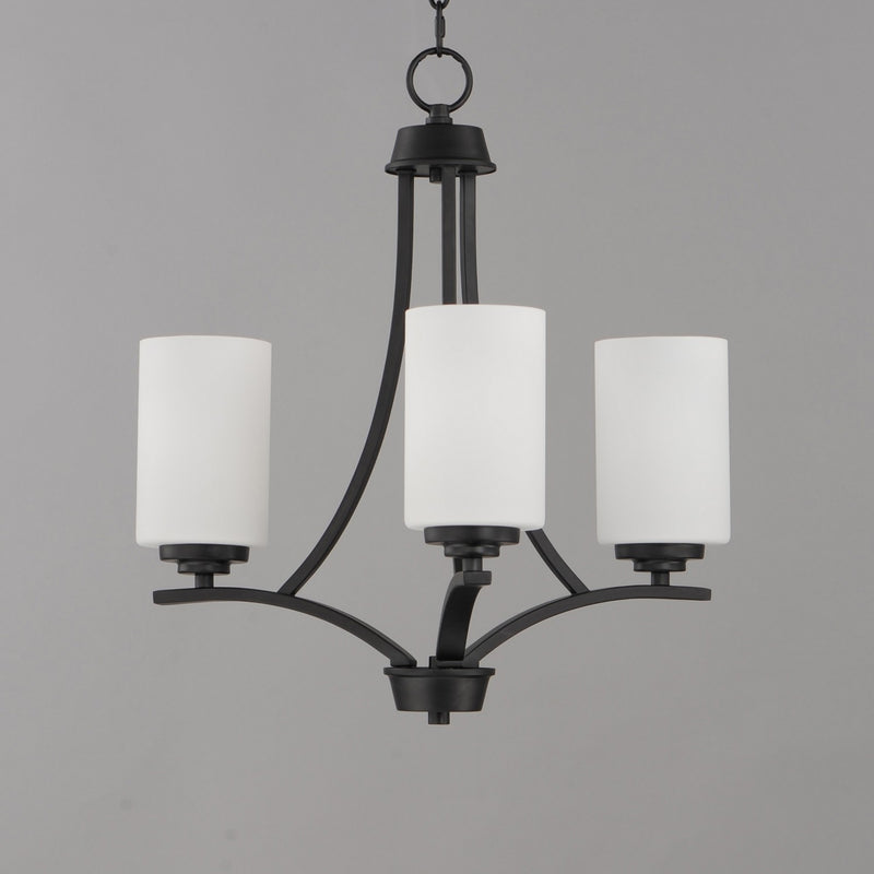Maxim 20033SWBK Three Light Chandelier, Black