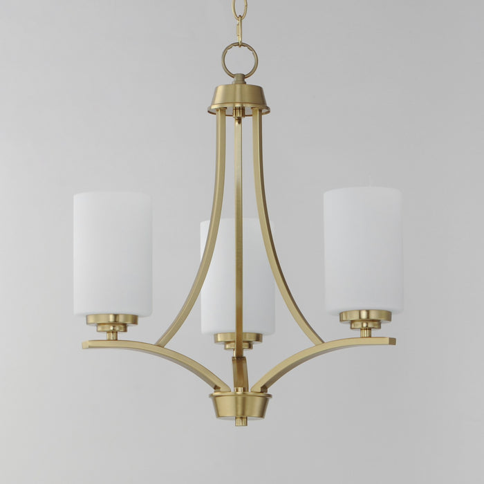 Maxim 20033SWSBR Three Light Chandelier, Satin Brass