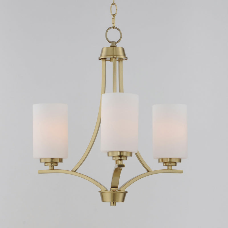Maxim 20033SWSBR Three Light Chandelier, Satin Brass