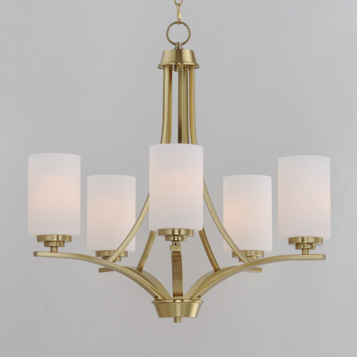 Maxim 20035SWSBR Five Light Chandelier, Satin Brass