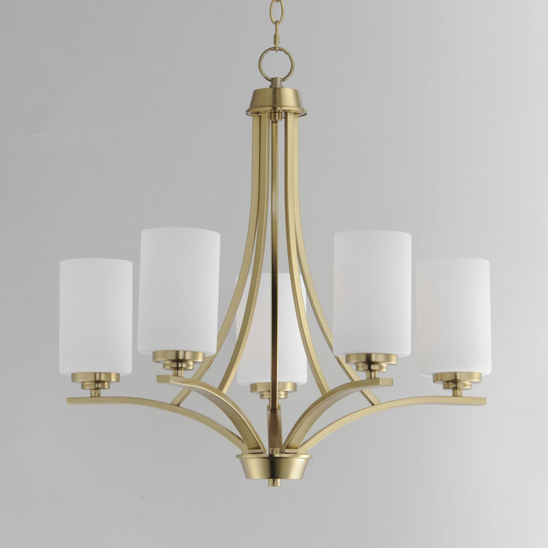 Maxim 20035SWSBR Five Light Chandelier, Satin Brass